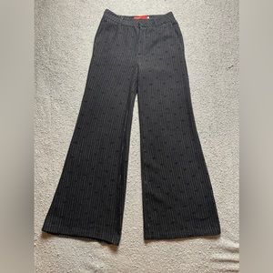 Anthropologie Black Pinstripe Wide Leg Pants